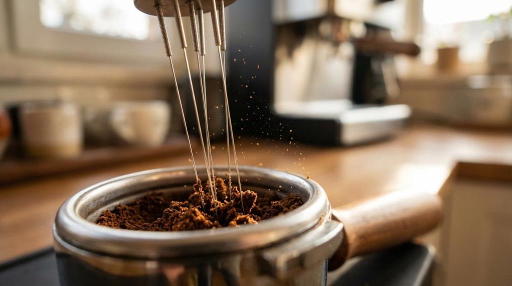 Espresso-tamper, leveler og WDT: hvad giver mest værdi?